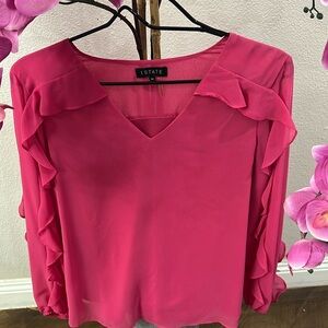 Fushia/hot pink long sleeve blouse